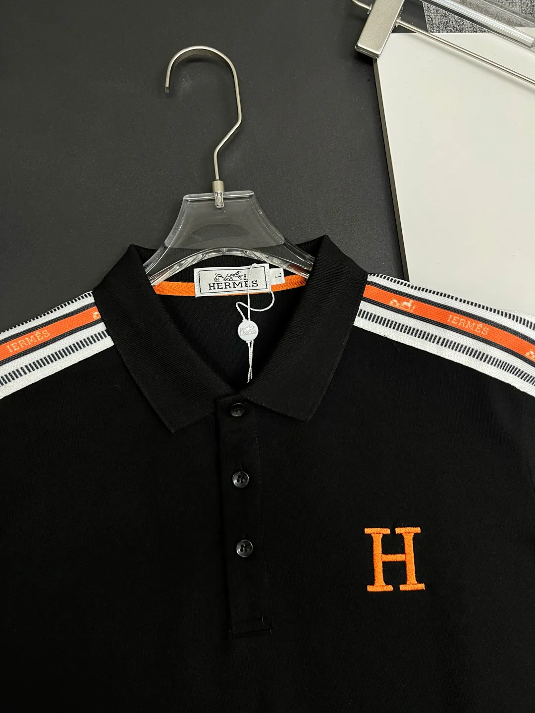HERMES New Arrival Polo Same Style 210 ， Factory New Arrival Versatile : Black White Size：M-XXXL